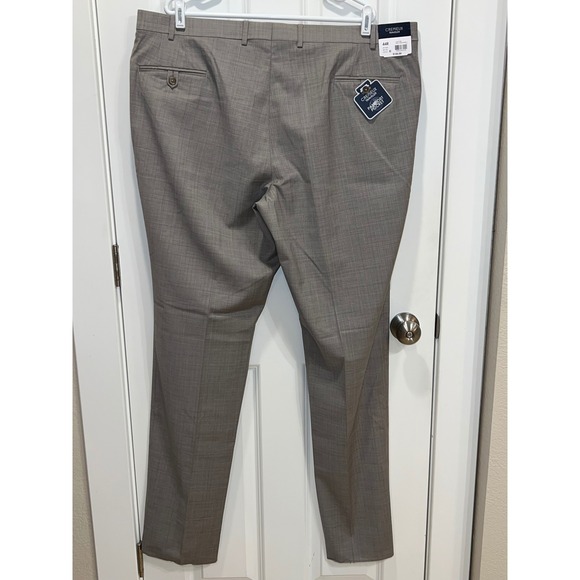 NEW Cremieux Traveler Tan Wool Blend Flat Front Dress Pants 44R S55ZX604011 - Picture 3 of 6